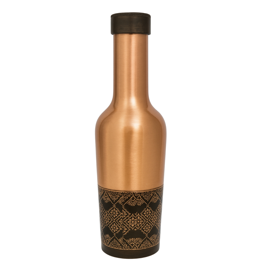 TAVYA Antique Copper Bottle – Glossy Tall Design