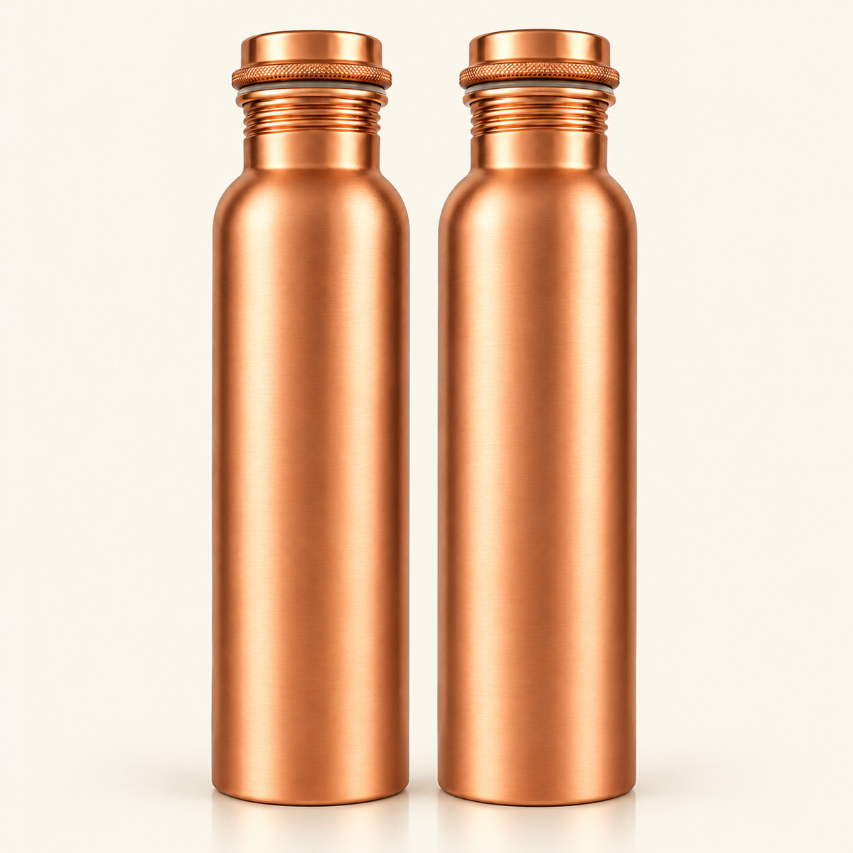 Tamtaware Handcrafted Pure Copper Water Bottle 950 ml – Brushed Satin Matte Bottle Set of 2